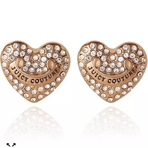 Juicy Couture Gold and Crystal Heart Earrings